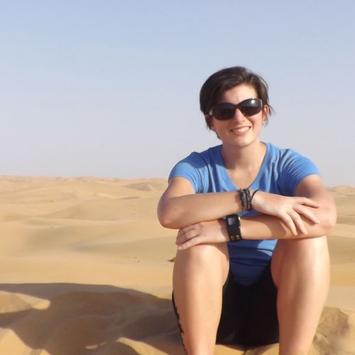 Sitting on a sand dune